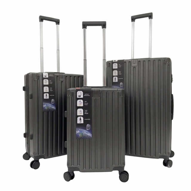 Aero PP 3-Piece Luggage Set – Dark Gray