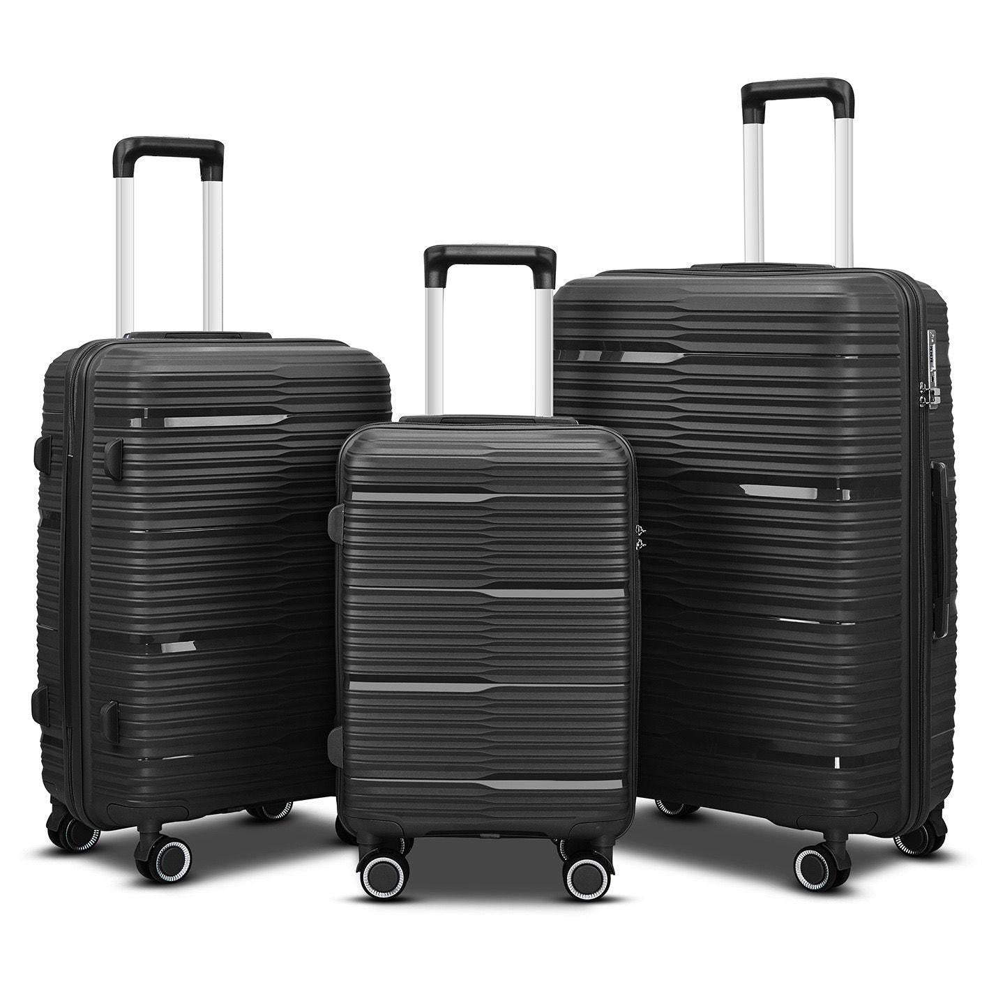 TravelMate 3-Piece Luggage Set-Black