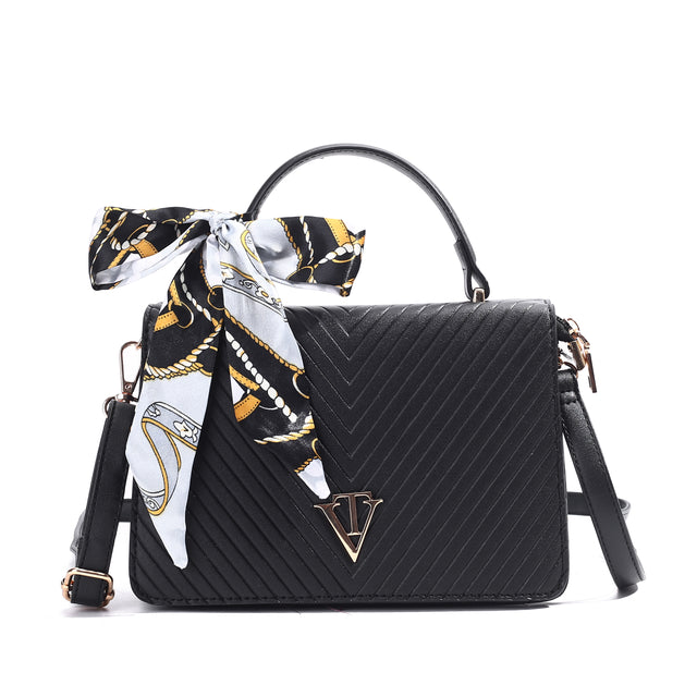 Quilted Sling Bag with Scarf