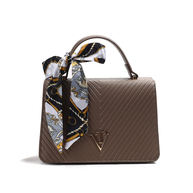 Quilted Sling Bag with Scarf