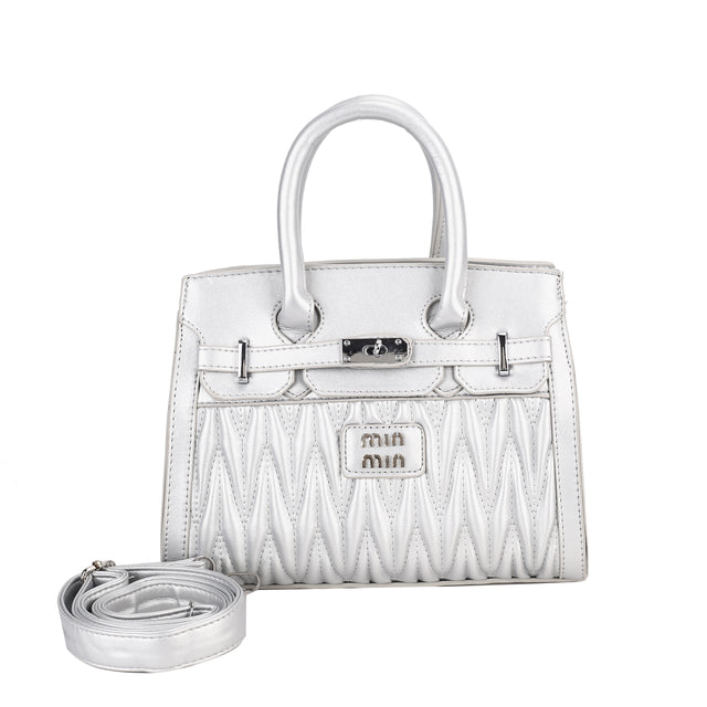 Quilted Structured Tote Handbag