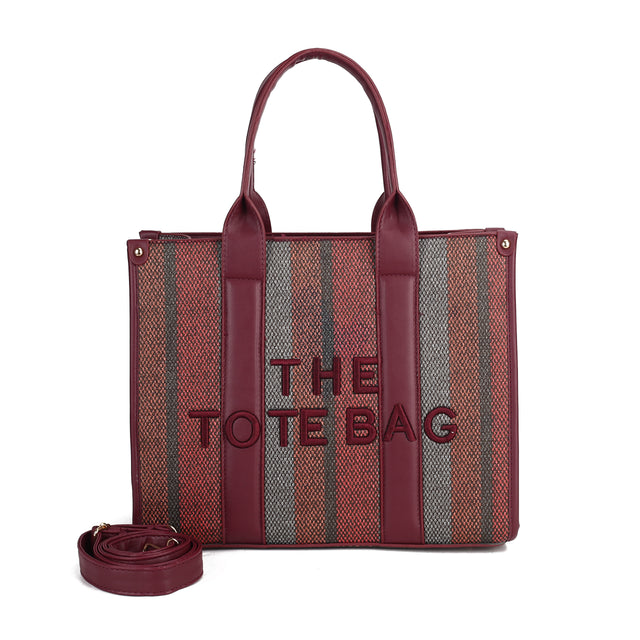 Large Striped Tote Bag