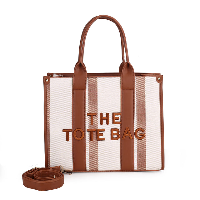 Large Striped Tote Bag