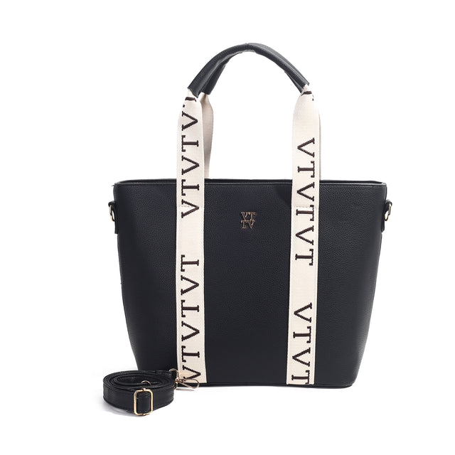 Large Logo Strap Tote Shoulder Bag