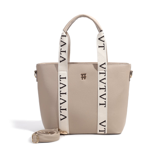 Large Logo Strap Tote Shoulder Bag