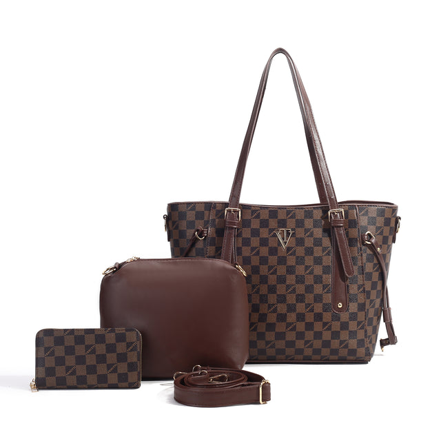 Prestige Check 3-Piece Tote Set