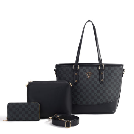 Elite Check 3-Piece Tote Set