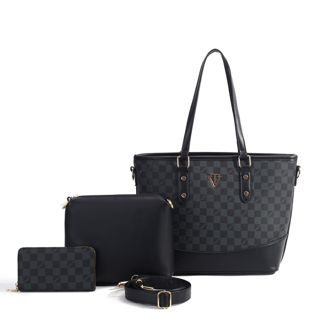 Elite Check 3-Piece Tote Set
