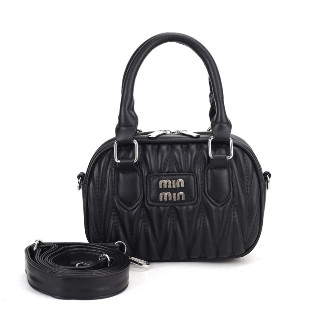 Quilted Barrel Handbag