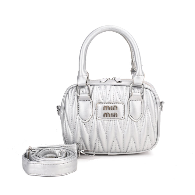 Quilted Barrel Handbag