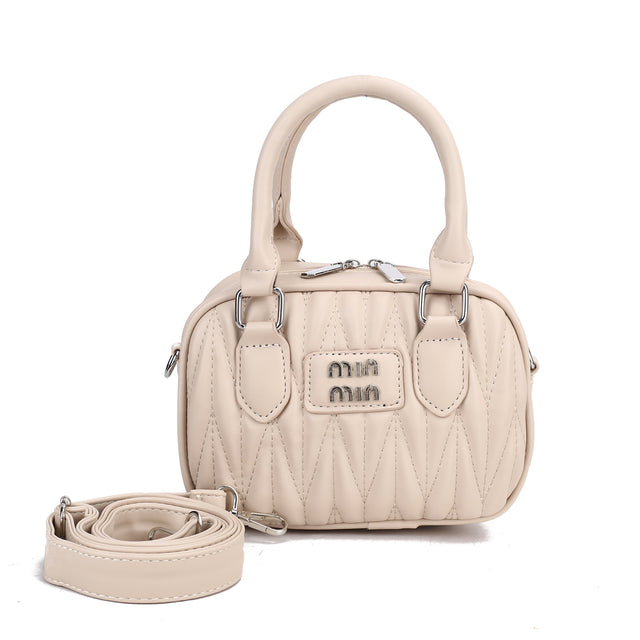 Quilted Barrel Handbag