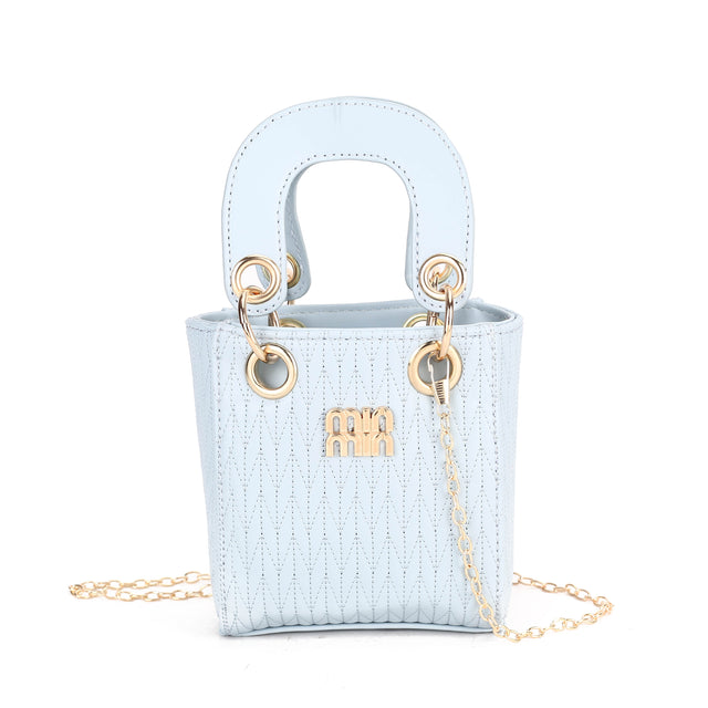 Textured Mini Bucket Handle Bag