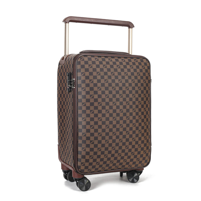 Brown Signature Monogram Wide Handle Cabin Trolley
