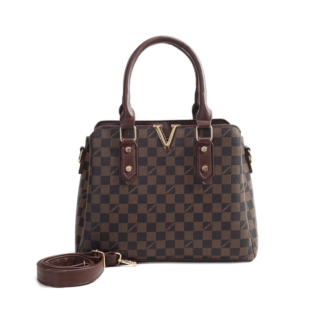 Monarch Check Top-Handle Bag