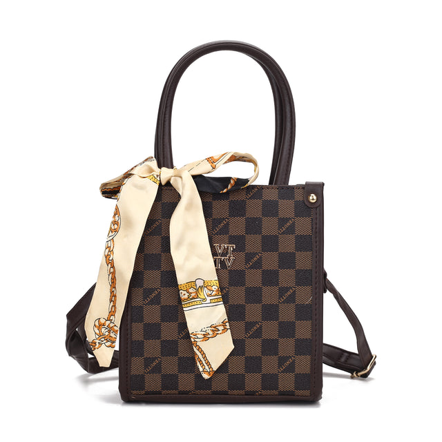 Printed Tote Sling Bag with Scarf