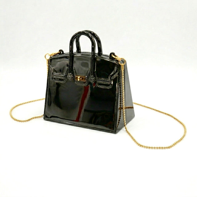 Glossy Mini Box Handle Bag