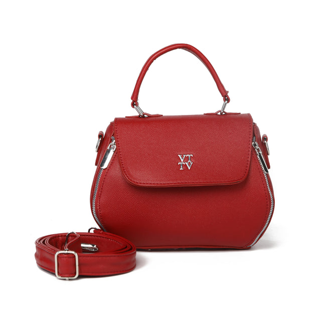 Elegant Structured Top Handle Crossbody Handbag
