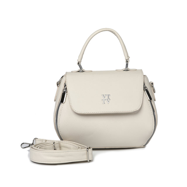 Elegant Structured Top Handle Crossbody Handbag