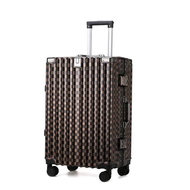 Brown Hardshell Checker 3pcs Traveling Set