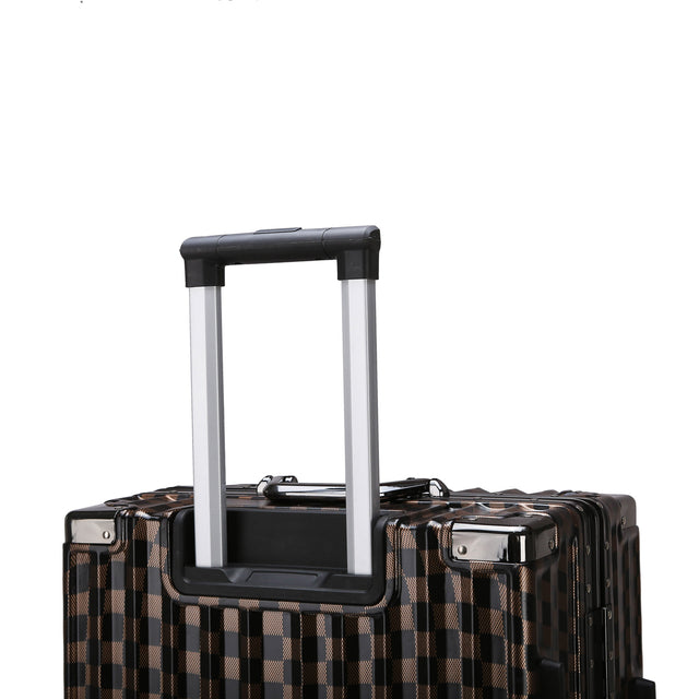 Brown Hardshell Checker 3pcs Traveling Set