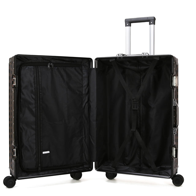 Brown Hardshell Checker 3pcs Traveling Set