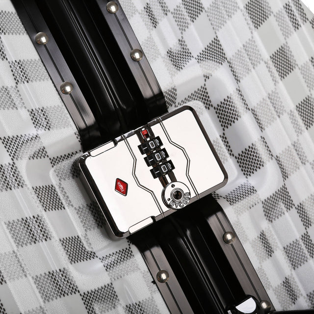 مجموعة سفر مكونة من 4 قطع من مدقق القشرة الصلبة باللون الرمادي