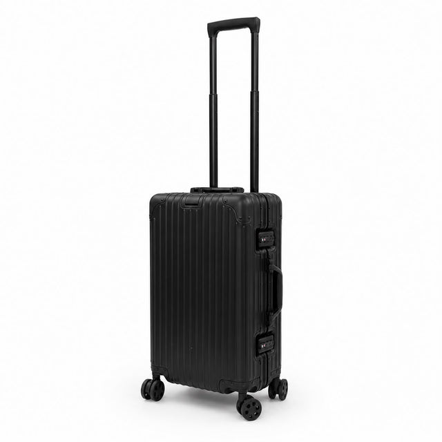 Full aluminum Black 2pcs luggage combo