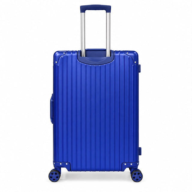 Full aluminum Blue 2pcs luggage combo