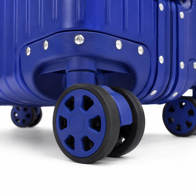 Full aluminum Blue 2pcs luggage combo