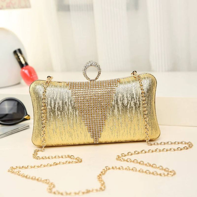 Textured Shiny Clutch Bag