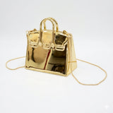 Glossy Mini Box Handle Bag