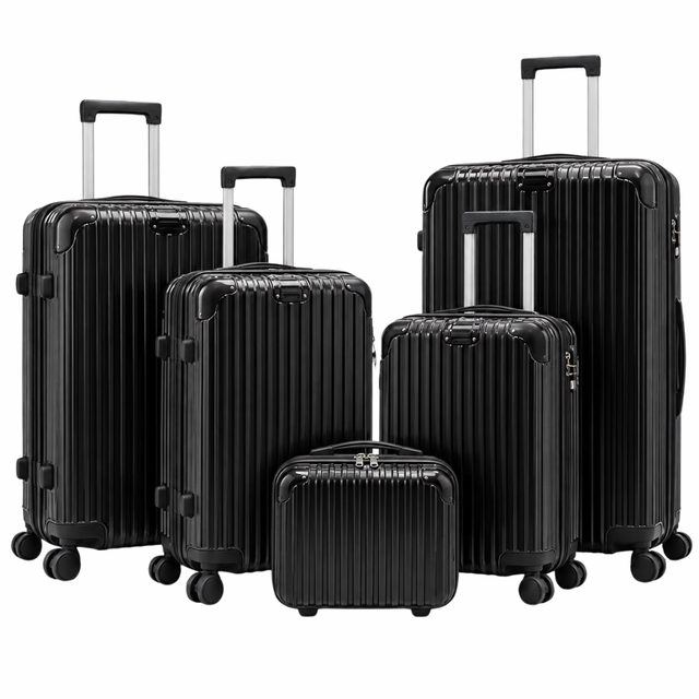 Black Milano 5-Piece Luggage Set
