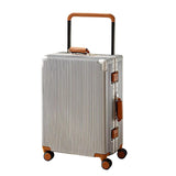 Silver Retro wide Handle Cabin Trolley