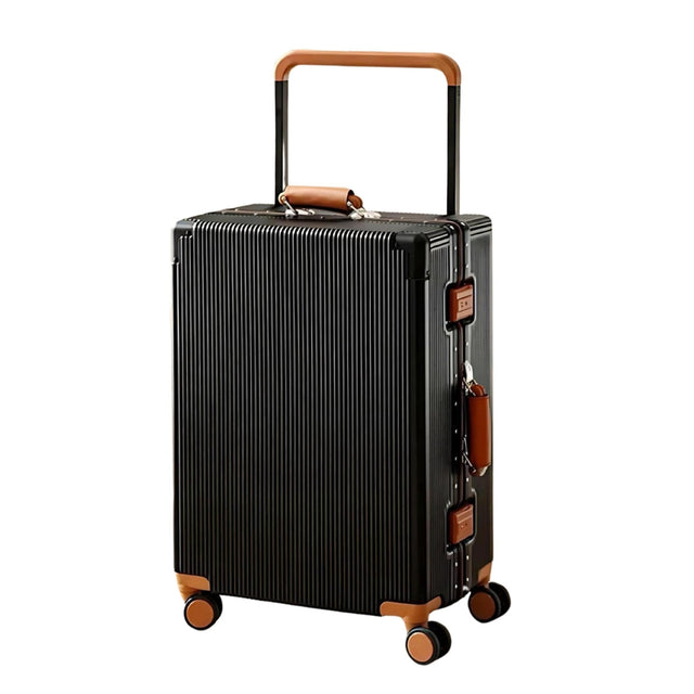 Black Retro wide Handle Cabin Trolley