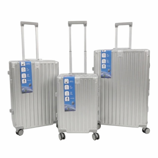 Aero PP 3-Piece Luggage Set – Silver
