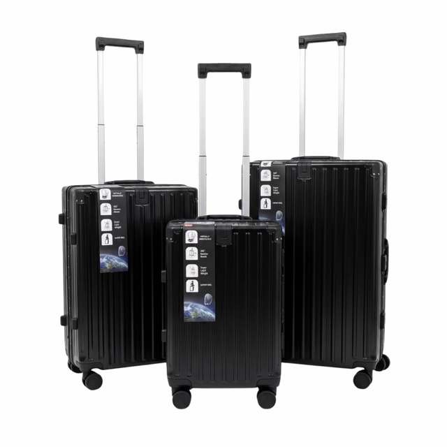 Aero PP 3-Piece Luggage Set – Black