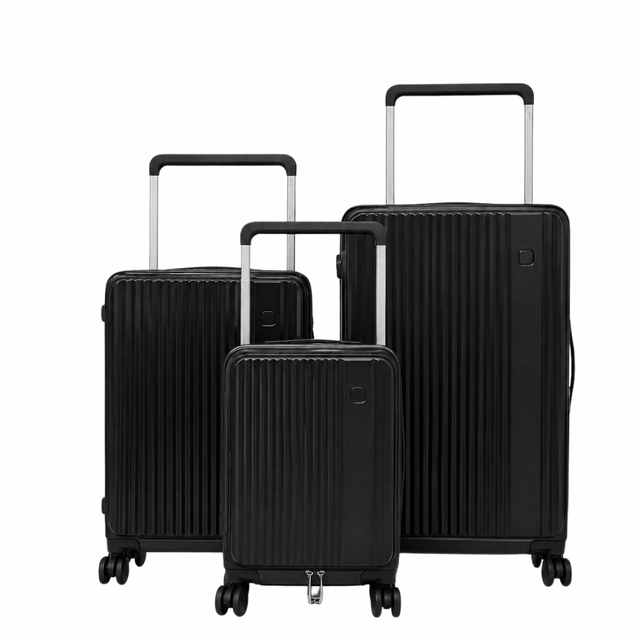 Black AeroPort 3-Piece Front Access Luggage Set