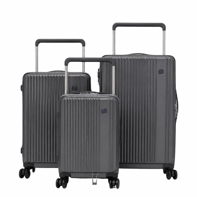 Gray AeroPort 3-Piece Front Access Luggage Set