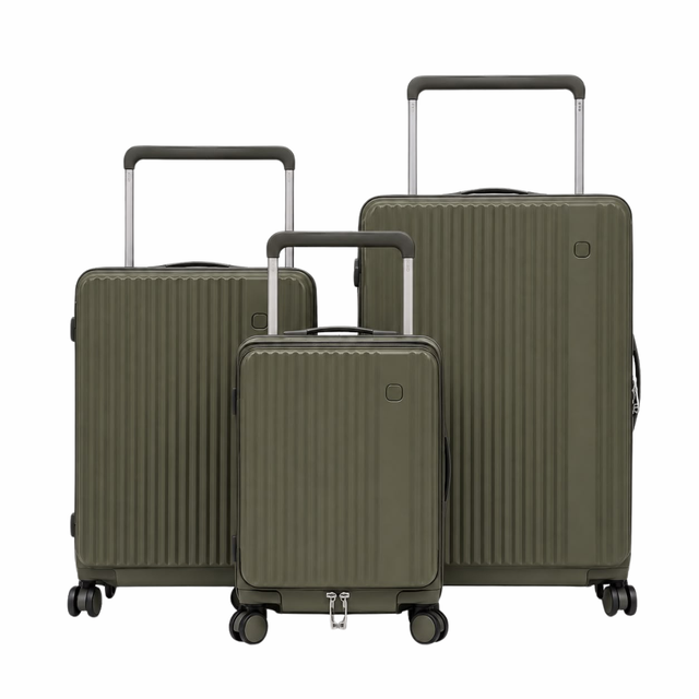 Green AeroPort 3-Piece Front Access Luggage Set