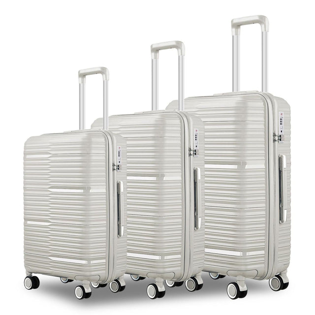 TravelMate 3-Piece Luggage Set-Silver