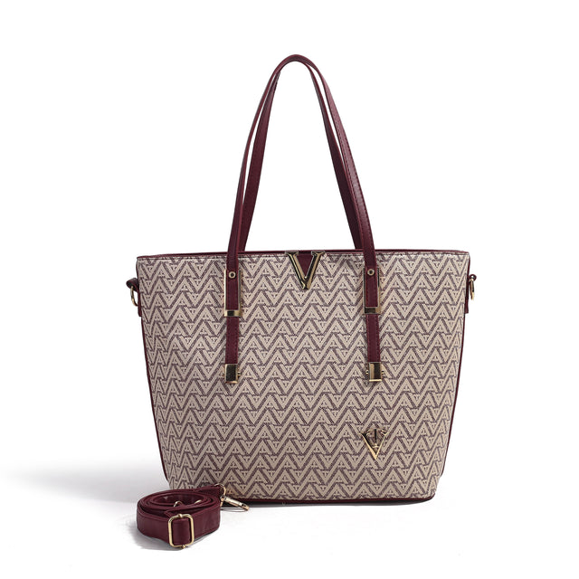 Monogram Large Structured Tote Shoulder Bag