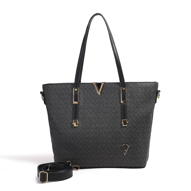 Monogram Large Structured Tote Shoulder Bag
