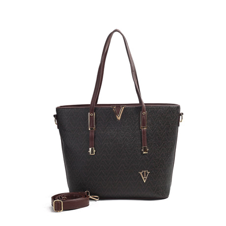 Monogram Large Structured Tote Shoulder Bag