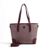 Large Two-Tone Monogram Tote Shoulder Bag