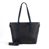 Large Two-Tone Monogram Tote Shoulder Bag