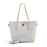 Large Two-Tone Monogram Tote Shoulder Bag