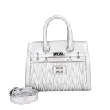 Quilted Structured Tote Handbag