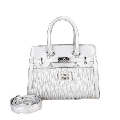 Quilted Structured Tote Handbag
