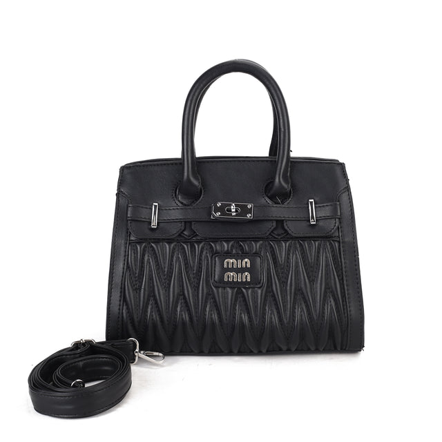Quilted Structured Tote Handbag