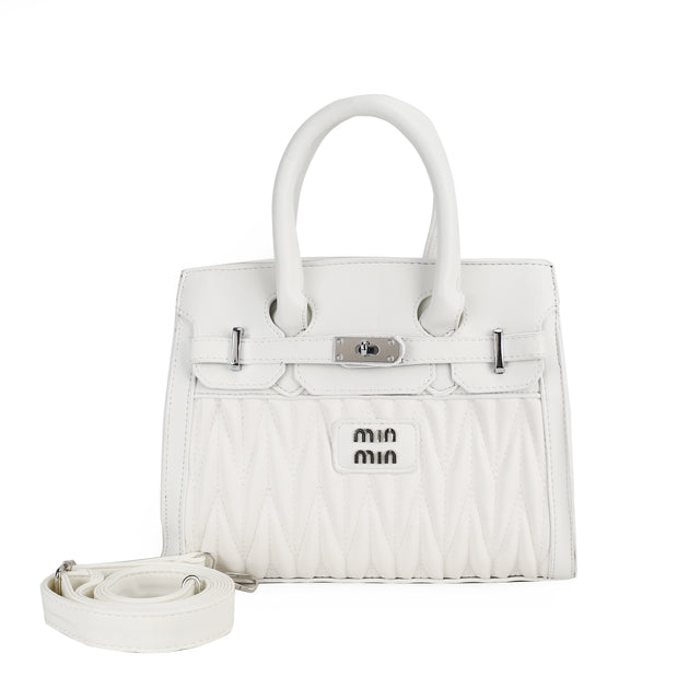 Quilted Structured Tote Handbag